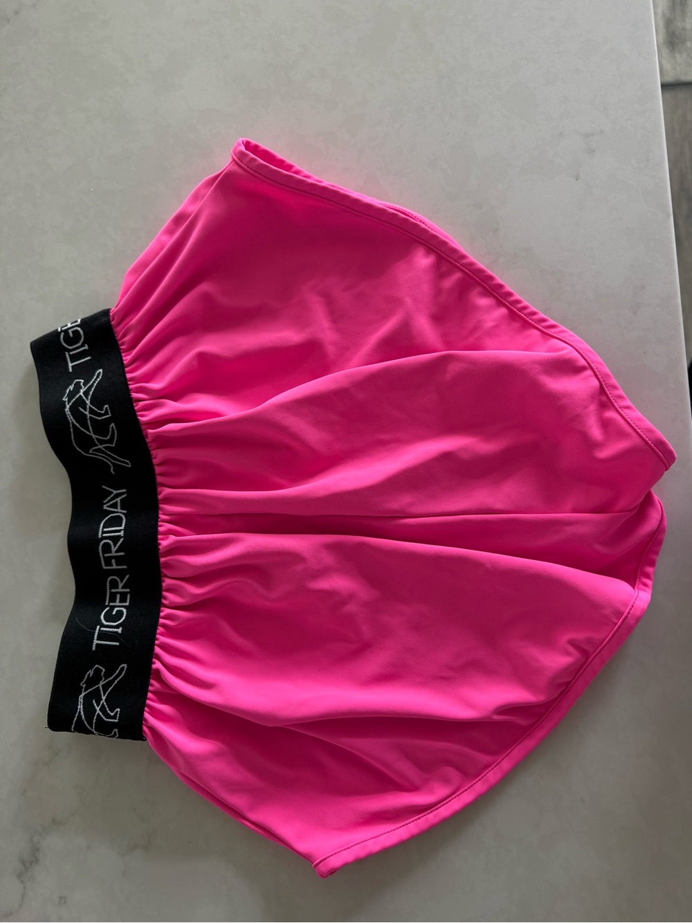 Tiger Friday Girls' Hot Pink Athletic Shorts with Branded Waistband